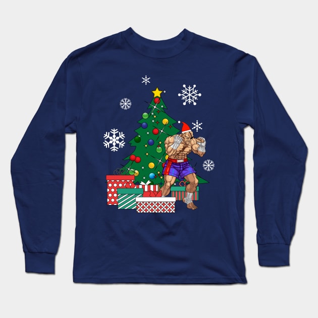 Sagat Around The Christmas Tree Street Fighter Long Sleeve T-Shirt by Nova5